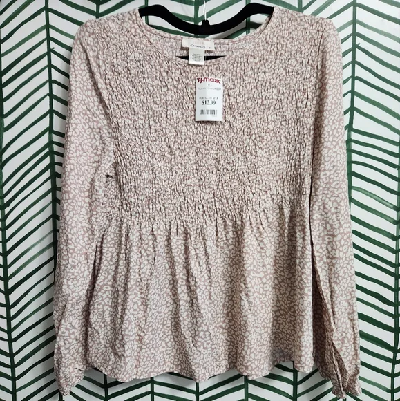 Urban Romantics Long Sleeve Pesant Flowy Blouse - Picture 1 of 4